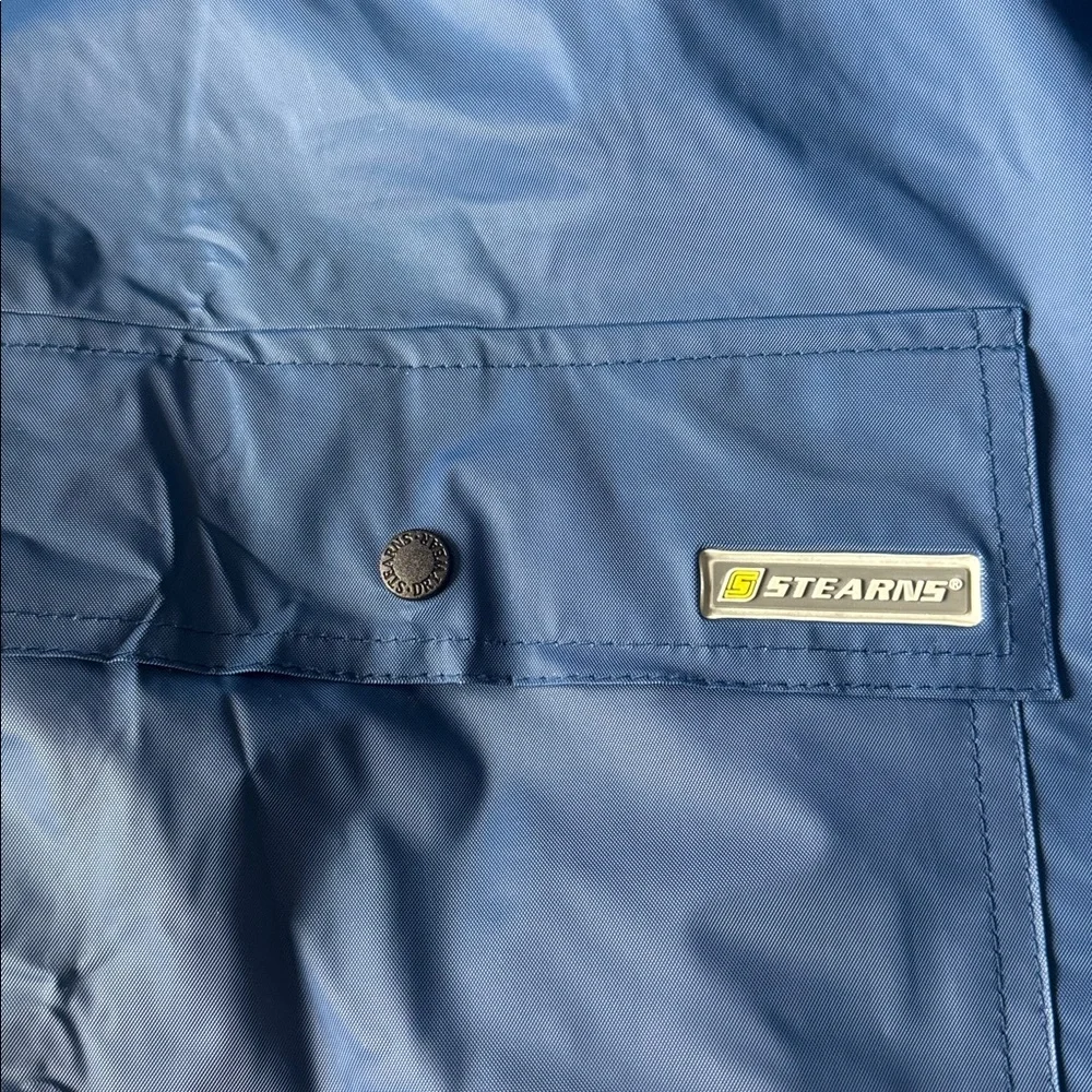 STEARNS Dry Wear Men's Hood Water Resistance Blue Raincoat Jacket Vintage XL/XXL